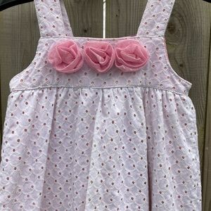Girls white n Pink Eyelet Easter Spring Dress
